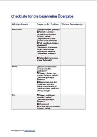 Besenrein Definition Bedeutung Bei Wohnungs Bergabe