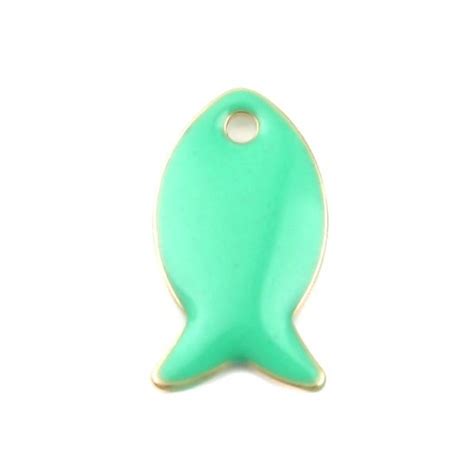 Ps Pax Pendentifs Poisson Vert Pastel Style Emaill Mm