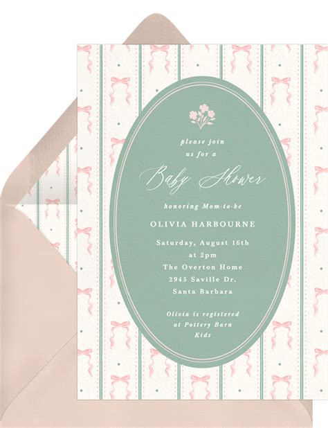 Bows And Bouquets Invitations In Green Greenvelope