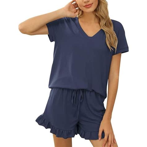 Pyjama Chemise De Nuit Pyjama Ete Femme Short Pyjamas Femme Coton