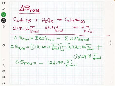 SOLVED Calculate the standard entropy Δ𝑆rxn of the reaction at 25 0