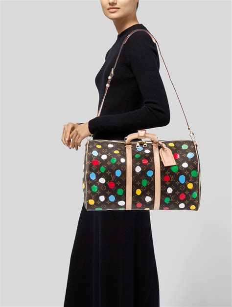 Louis Vuitton X Yayoi Kusama Monogram Keepall Bandouliere Brown