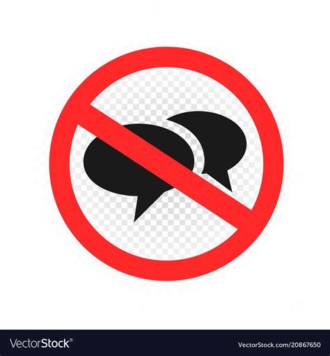 Do Not Talk Sign Symbol Icon Royalty Free Vector Image