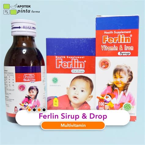 Ferlin Sirup 100 Ml And Ferlin Drop 30 Ml Suplemen Vitamin Dan Zat Besi Lazada Indonesia