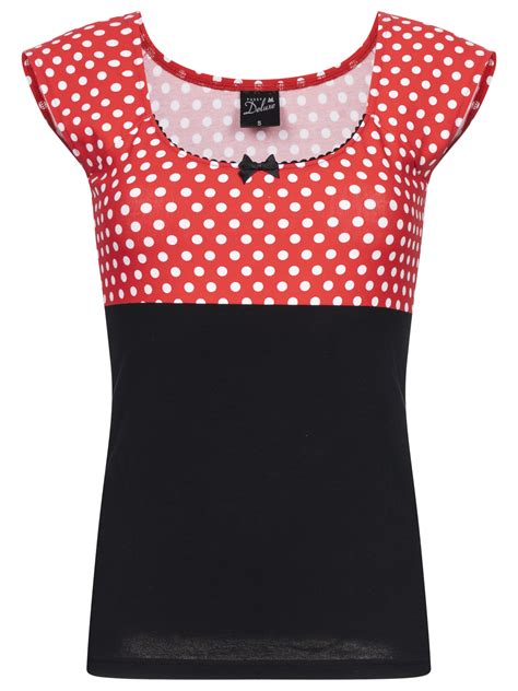 Pussy Deluxe Red Dots Basic Shirt Schwarz Rot Allover NAPO Shop