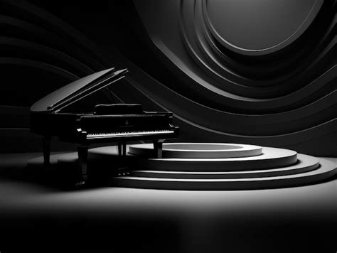 Premium AI Image | Piano Abstract piano on black background