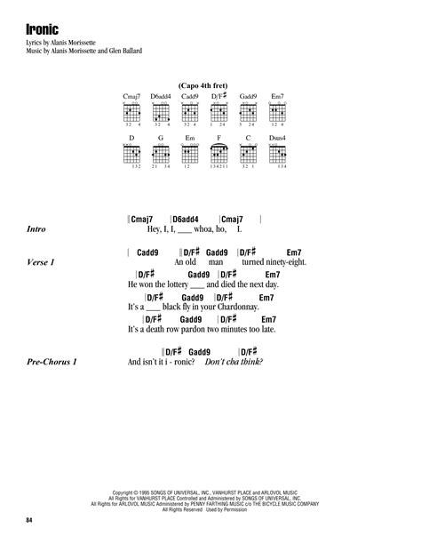 Ironic by Alanis Morissette - Guitar Chords/Lyrics - Guitar Instructor