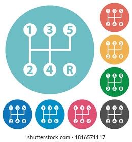 Five Speed Manual Gear Shift Flat Stock Vector Royalty Free
