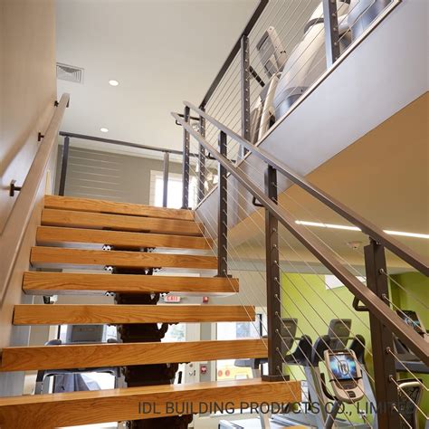 Hot Sale Indoor Wooden Mono Straight Staircase With Stainless Steel