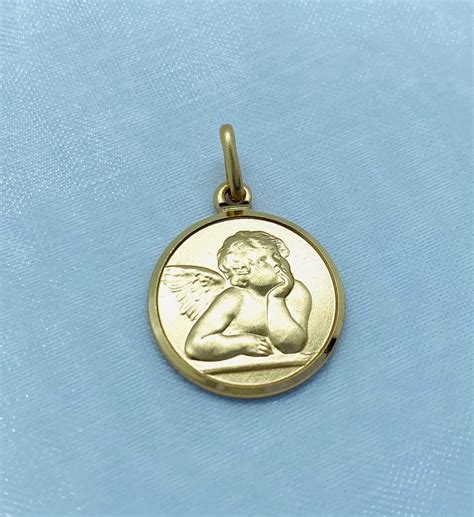 Guardian Angel Gold Pendant Mm K K K Solid Gold Atelier Yuwa