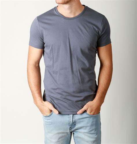 New Mens Basic Crew Neck Tees Cotton Plain T Shirts Casual Slim Fit Tee