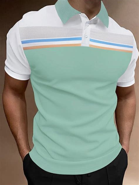 Manfinity Homme Men Color Block Polo Shirt Shein Usa