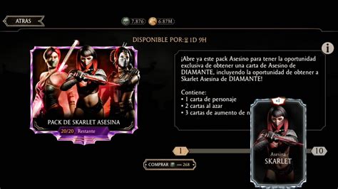 Pack Skarlet Asesina Regreso La Suerte Mortal Kombat Mobile