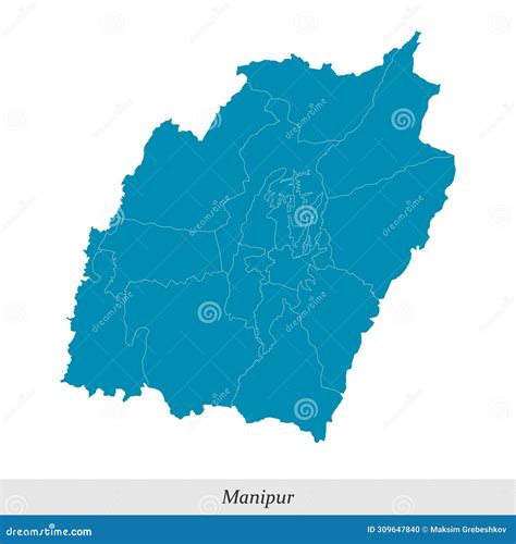 Map of Manipur is a State of India with Districts Stock Vector - Illustration of territory ...