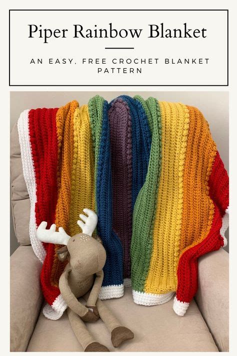 The Piper Rainbow Crochet Blanket pattern is an easy, free pattern that ...