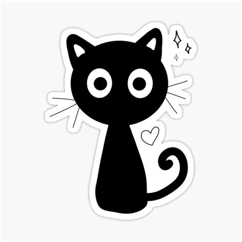 Cute Black Cat Sticker For Sale By Abdalmalek Redbubble