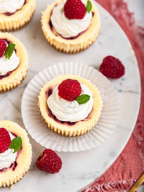 Mini Raspberry Swirled Cheesecakes The Savory Cipolla