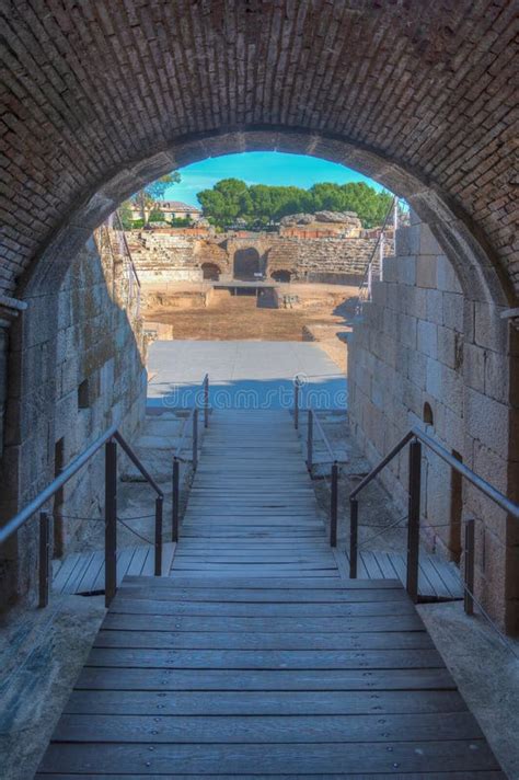 Roman Amphitheatre Of M Rida In Spain Editorial Stock Photo Image Of