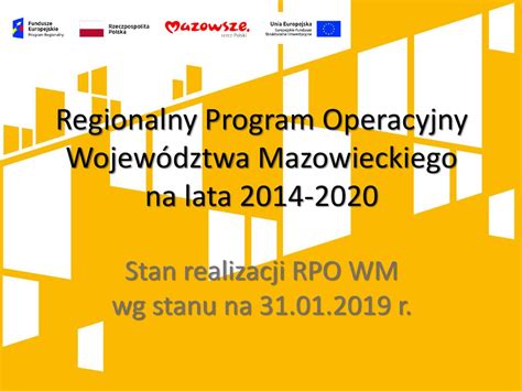 Stan Realizacji Rpo Wm Wg Stanu Na R Ppt Pobierz