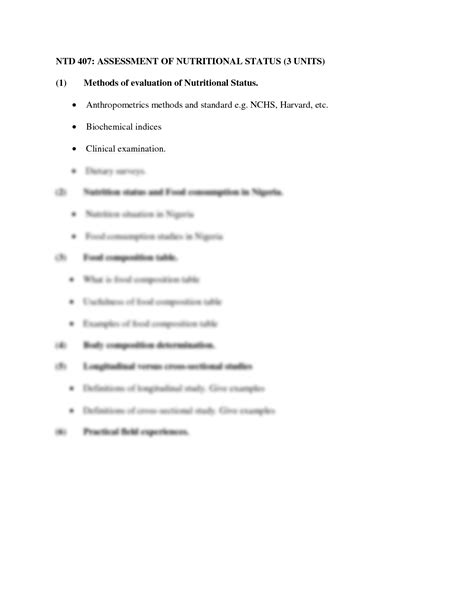 Solution Assessment Of Nutritional Status Studypool