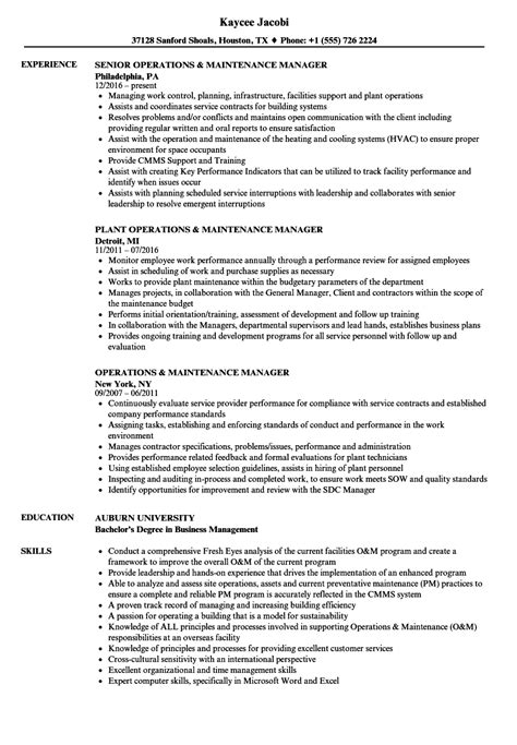 Resume Sample For Maintenance Manager This Maintenance Manager Resume Sample Was Created For One