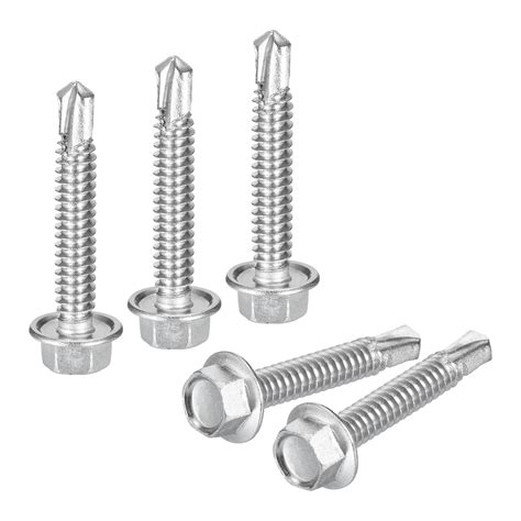 Uxcell 50 Pack #12 x 1-1/4" Self Drilling Screws, 410 Stainless Steel