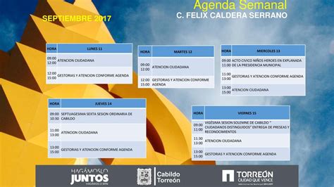 Agenda Semanal Septiembre C Felix Caldera Serrano Cabildo Ppt