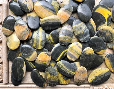 Mexican Sunflower Agate Oval Beads Etsy