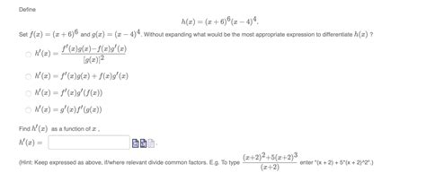 Solved Define H X X 6 6 X−4 4 Set F X X 6 6 And