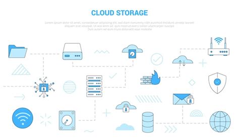 Concept de stockage en nuage avec bannière de modèle de jeu d icônes