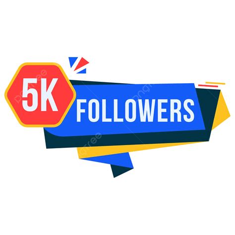 5k Social Media Followers Thank You Celebration Banner Vector Five