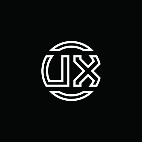 Ux Logo Monogram With Negative Space Circle Rounded Design Template