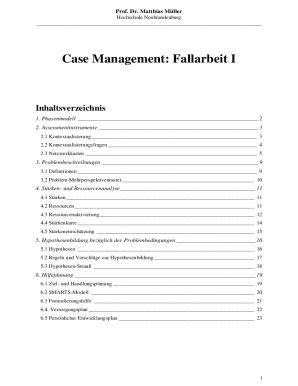 Ausfüllbar Online Case Management als Methode der Qualifizierung des