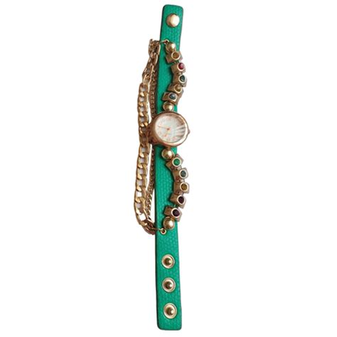 Наручные женские Часы-браслет 371 gold/green – фото, отзывы ...