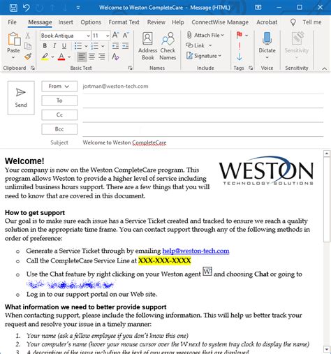 How To Create Outlook Templates | Weston Technology Solutions