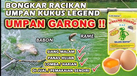 KELEWAT GACOR RACIKAN UMPAN IKAN MAS AMIS WANGI KUKUS TARGET SEMUA