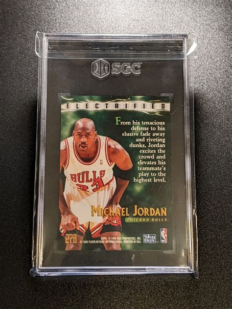 1995 96 Skybox Premium Michael Jordan Electrified SP SGC 8 5 NM 278 MJ