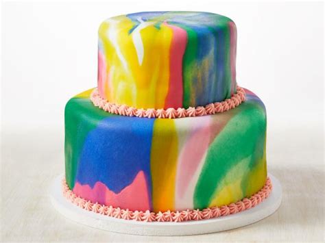 Raspberry Coconut Chocolate Cake With Marbled Fondant Recipe Food Network