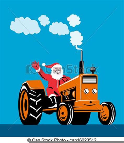 Santa On A Tractor Clipart Free Images At Clker Vector Clip Art