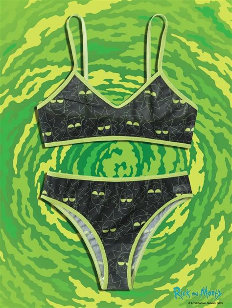 Rick And Morty Romwe Street Life Dessous Set Mit Cartoon Muster