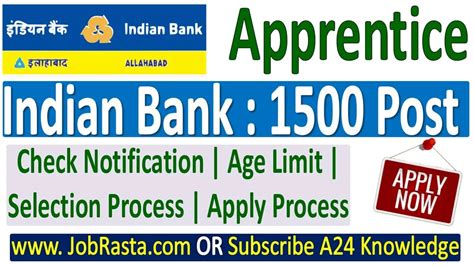 Indian Bank Apprentice Recruitment Notification For Post