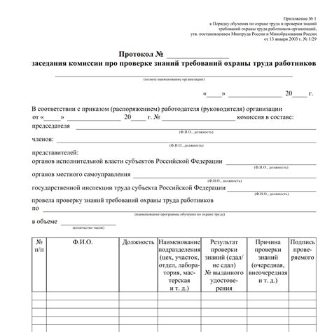 Протокол обучения образец