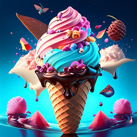 Premium Photo Delicious Ice Cream In Cone