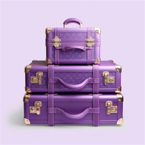 Premium AI Image A Purple Suitcase With Gold Trim And A Purple