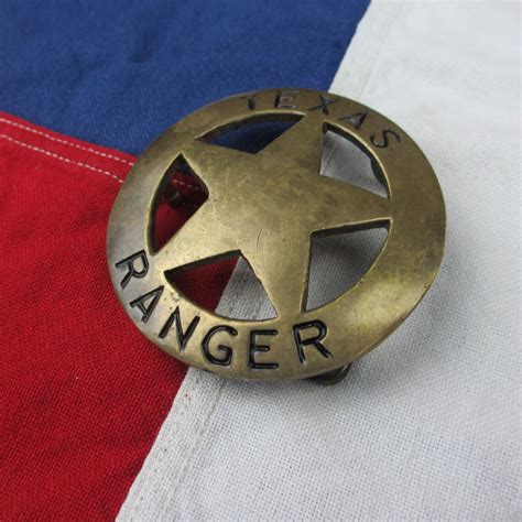 Vintage 1970s Texas Rangers Solid Brass Belt Buckle Wild Etsy