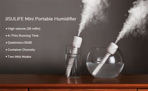 Jisulife Mini Portable Humidifier Travel Personal Battery Operated Humidifier With