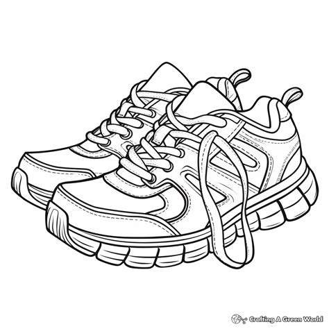 Running Shoe Coloring Pages - Free & Printable!