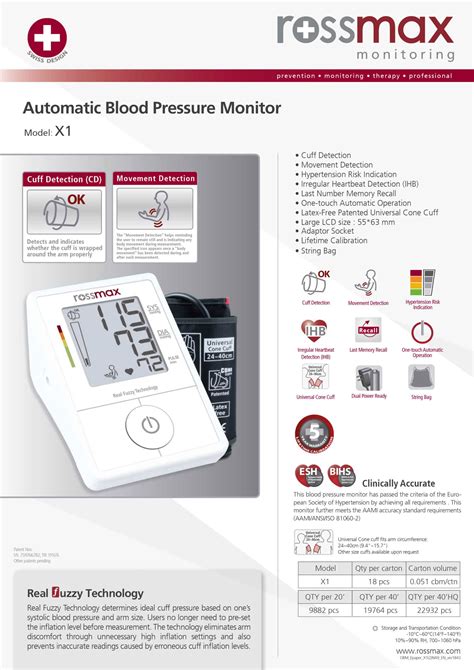 Rossmax X1 Automatic Blood Pressure Monitor