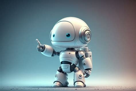 Playful Cute And Happy Toy Robot Android 3d Rendering Ai Generated