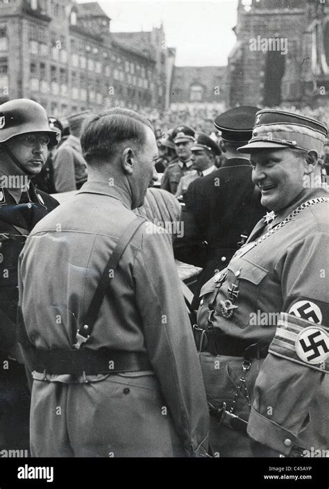 Adolf Hitler With Hermann Goering And Heinrich Himmler 1937 Stock